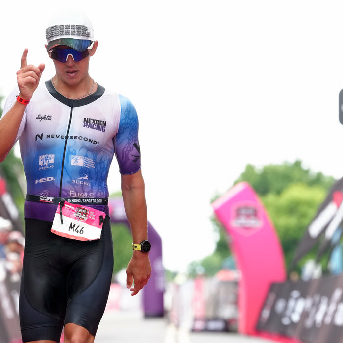 Thomas Inigo in an IRONMAN finish chute