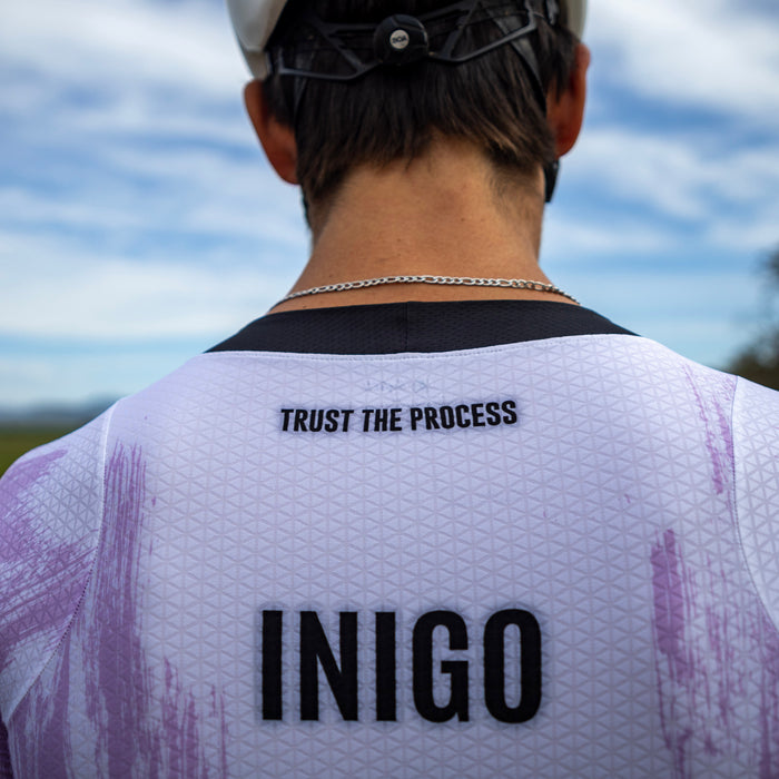 Thomas Inigo race kit reading Trust The Process