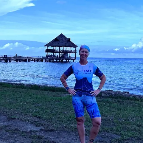 Megan Tobin coaching at SF Tri Club