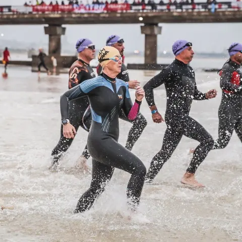 Megan Tobin at a swim start