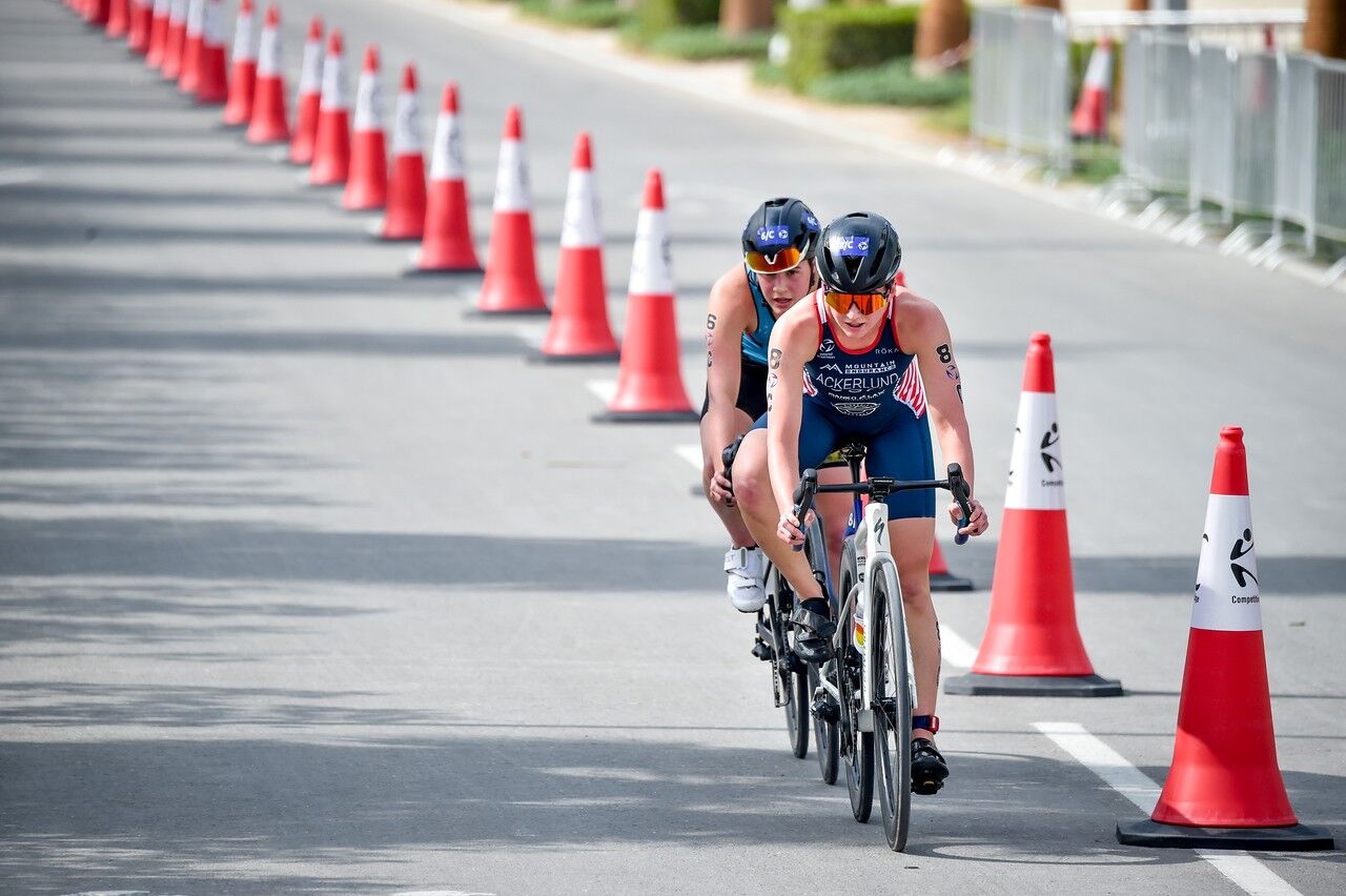 Erika Ackerlund on the bike leg