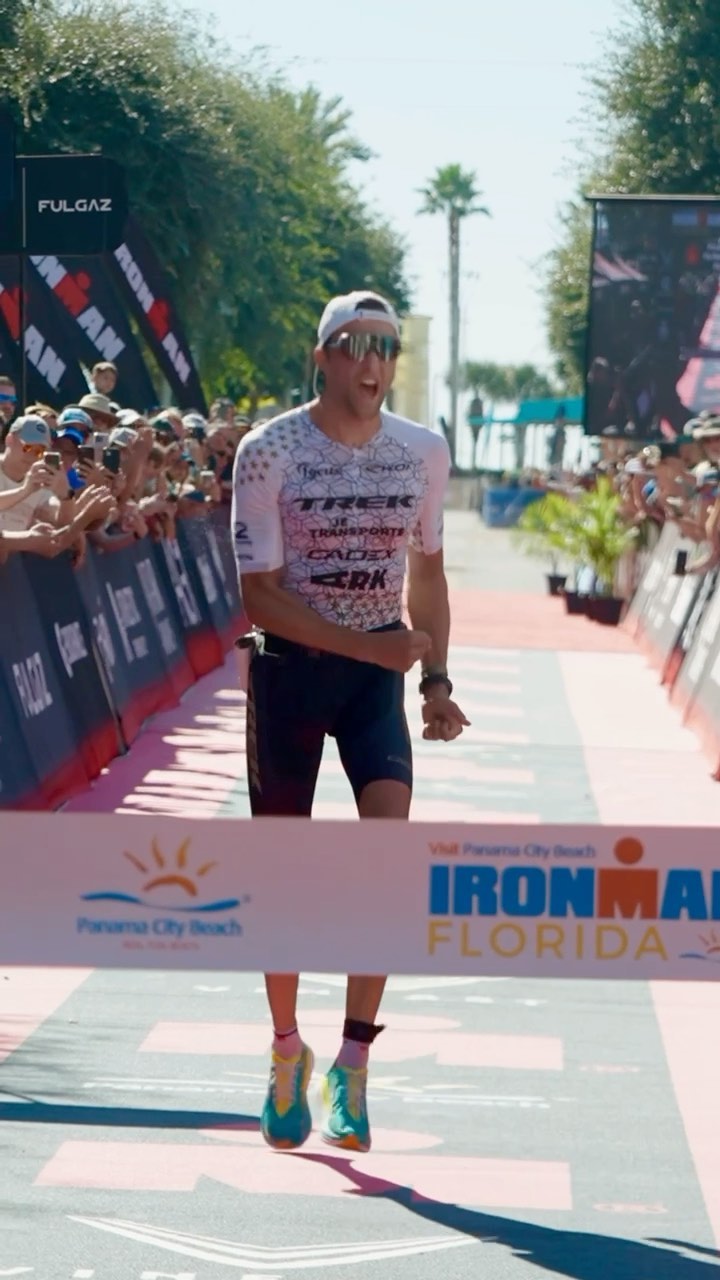 Rudy Von Berg finishing Ironman Florida