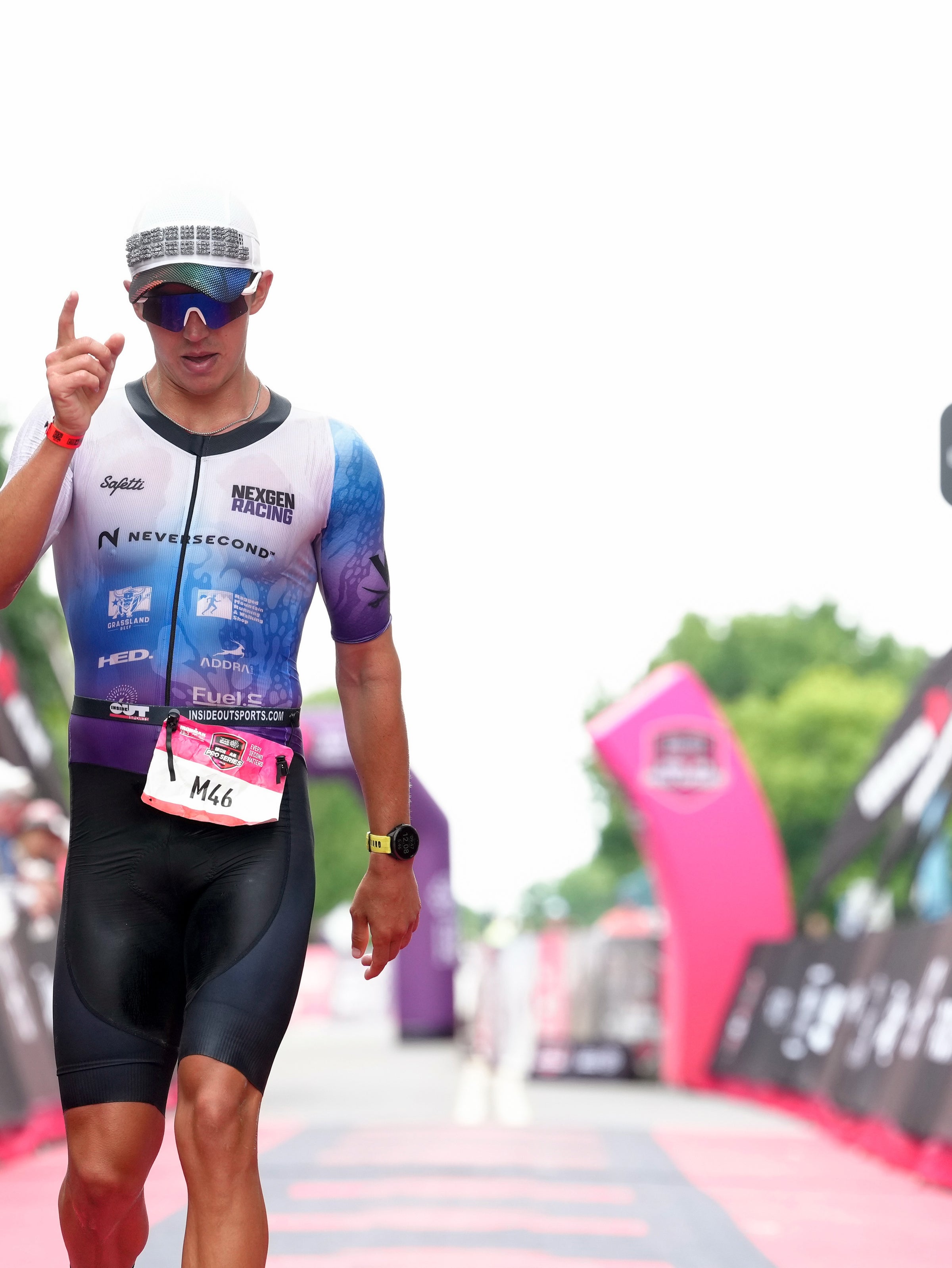 Thomas Inigo in an IRONMAN finish chute