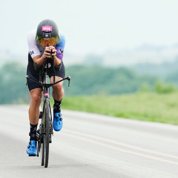Thomas Inigo aero on the time trial bike
