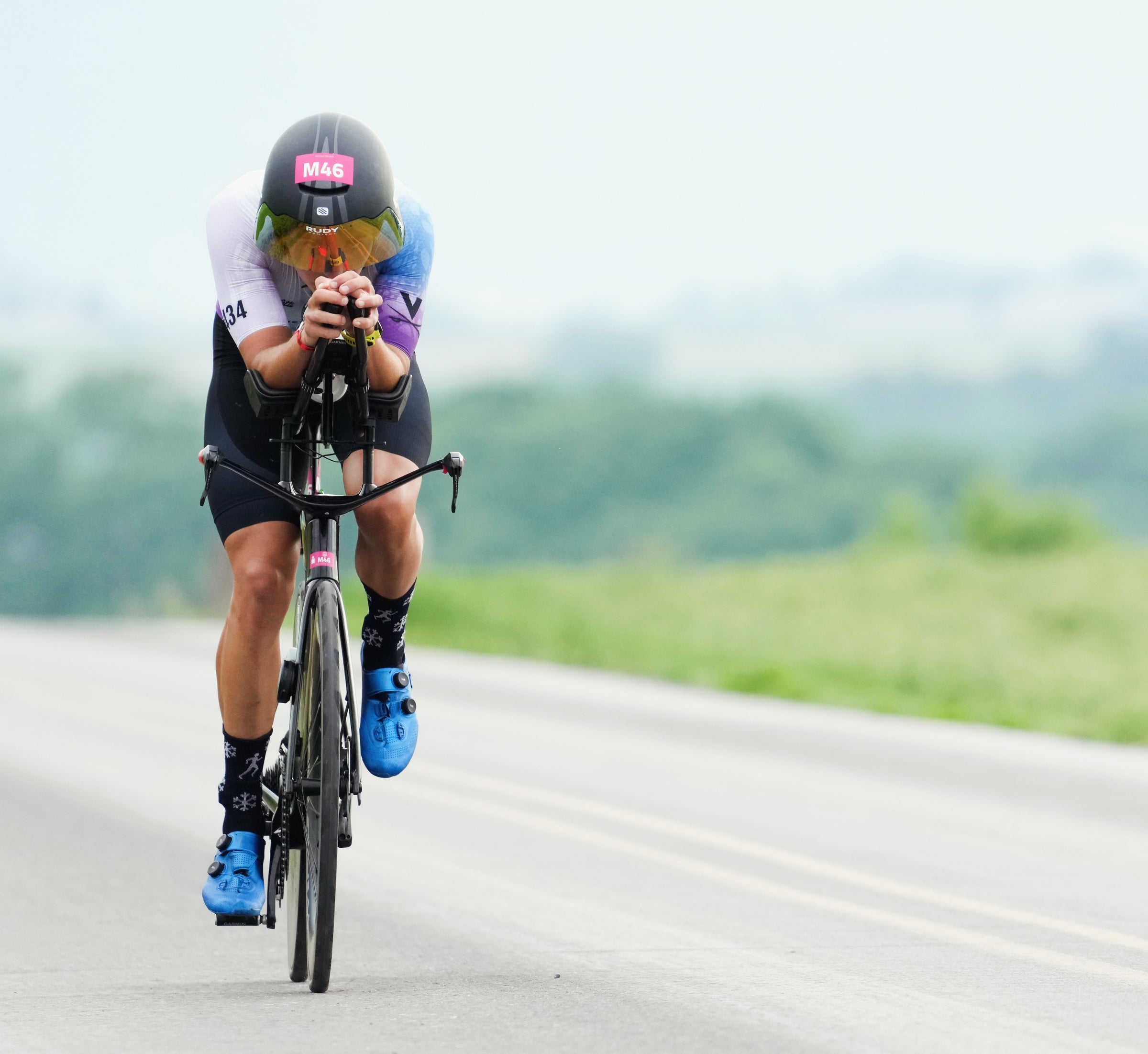 Thomas Inigo aero on the time trial bike